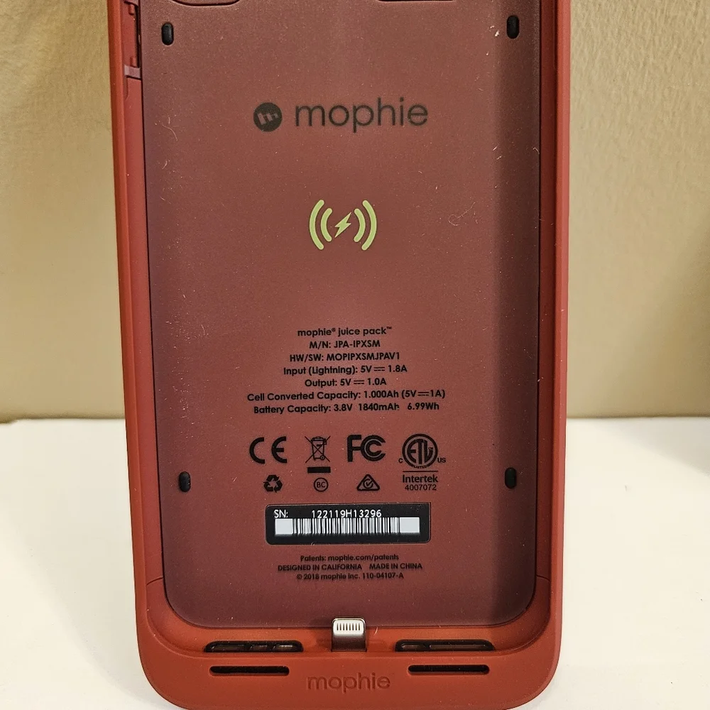 Mophie Juice Pack Access Ultra Slim Wireless Charging Case iPhone Xs Max (Red)